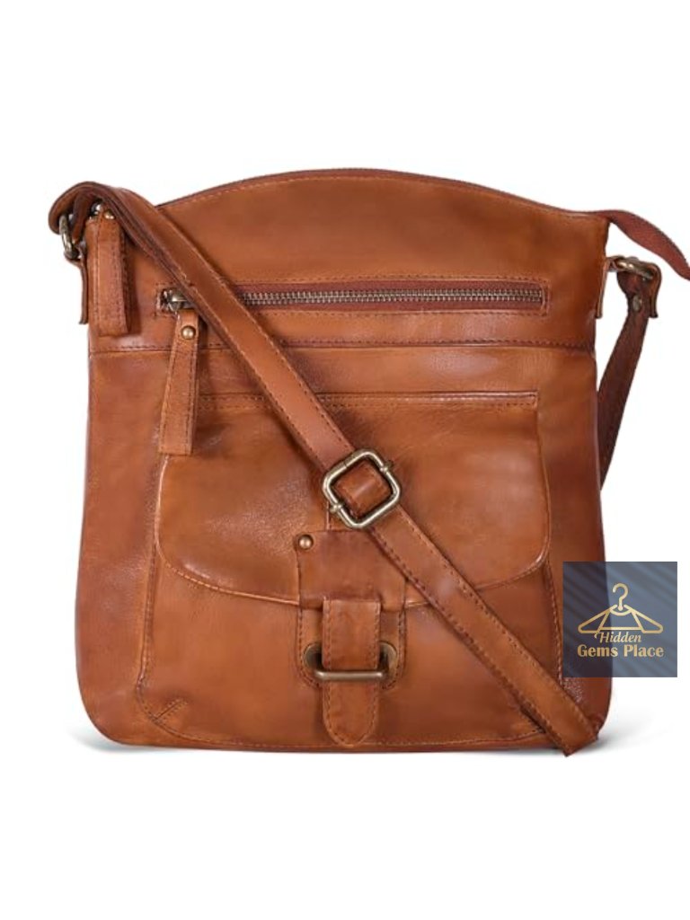 Full-Grain Leather Crossbody Bag With Adjustable Strap - Medium Sling Purse